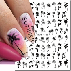 3d adesivos para nail art, tropical, coco, árvores, palma, folhas, adesivo, decalques, decorações, acessórios de manicure