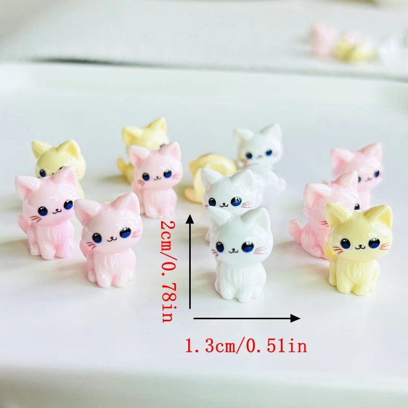 10pcs Cute Cartoon 3D Stereoscopic Simulation of Kitten Series Resin Scrapbook Diy Jewelry Gift Hair Clip Accessories A148