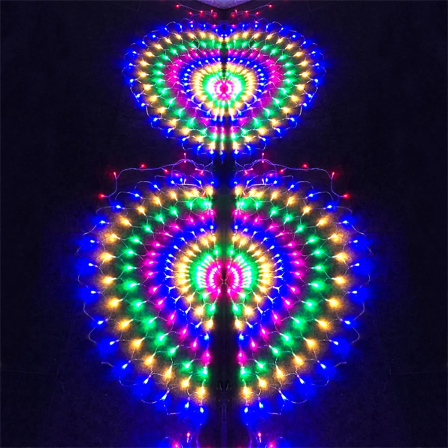 Outdoor LED Peacock Net Lamp, Natal Guirlanda, Fairy Lights, Decoração do Jardim, Festa de Casamento, Cortina, String Light, 3x0.5m, 2023, Novo