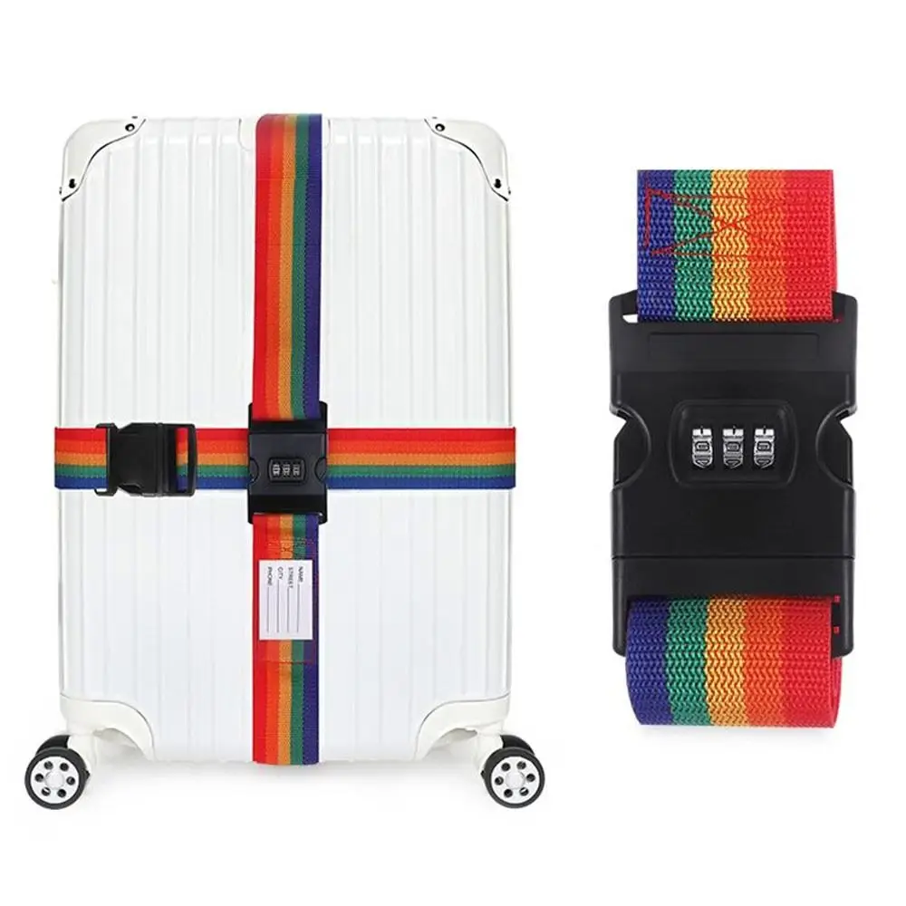 Belts Name Sticker Travel Suitcase Accessories Luggage Strap Bundling Belt Luggage Buckle Strap Password Lock Packing Belt