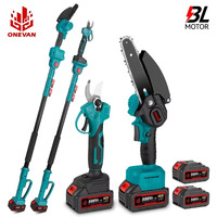 3IN1 Brushless Telescoping Pole Electric Chainsaw 3500W High Branch Scissors Pruning Tool Fit For 21V 18V Battery Pins