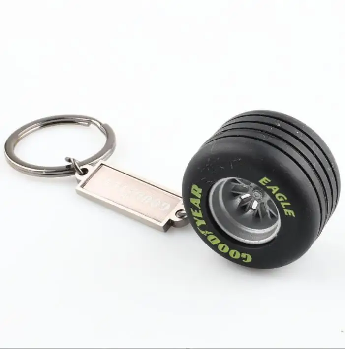 wheel keychain 1PC Metal Tire Keychain Car Wheel Hub Key Chain Car Tire Model Jewelry For Car F1 Fans