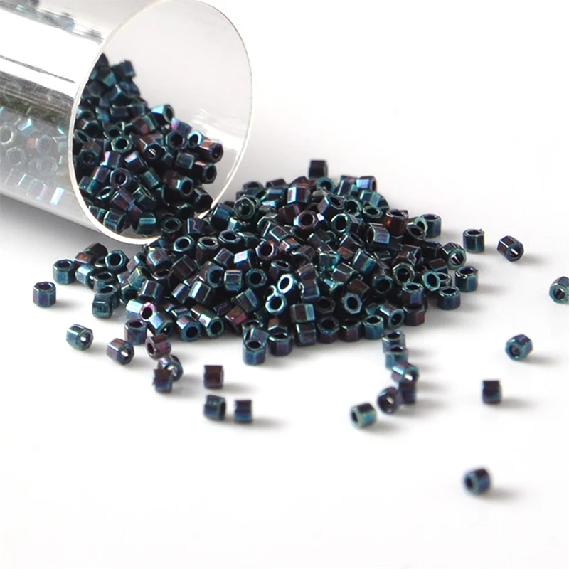 10g japonia Miyuki Delica koraliki 11/0 metaliczny kolor 1.6mm 2Cut szklane koraliki do robótki DIY tworzenia biżuterii