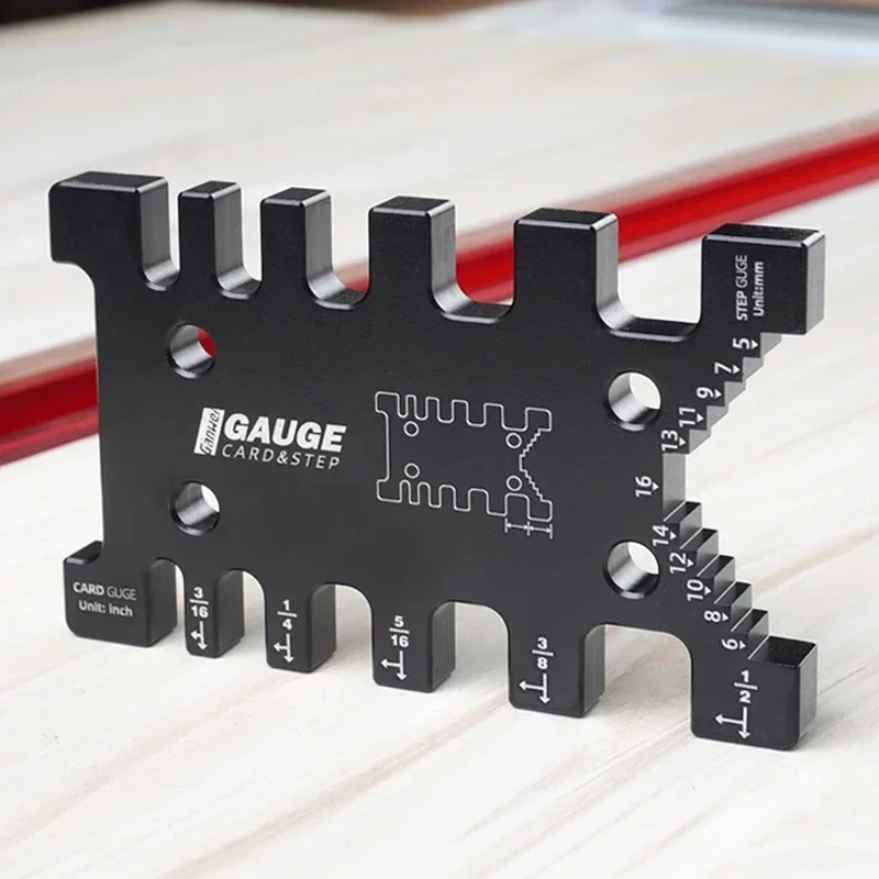 Aluminum Alloy Carpentry Inspection Tools Block Gauge Gauge DIY Woodworking Measurement Tool Tablesaw Depth Measuring Ruler