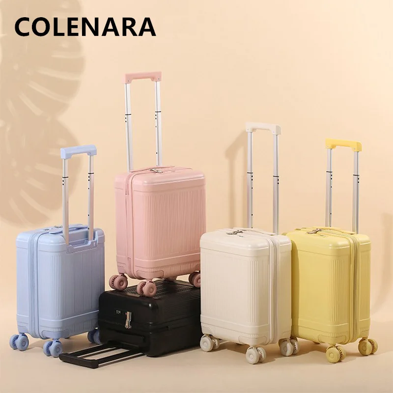 COLENARA PC Suitcase Men's Boarding Box Women's Trolley Case 18 Inches Student Password Box Universal Wheel Rolling Luggage