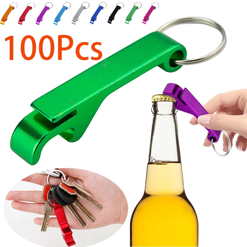 

100Pcs Metal Manual Opener Tools Custom Key Bottle Opener Keychain