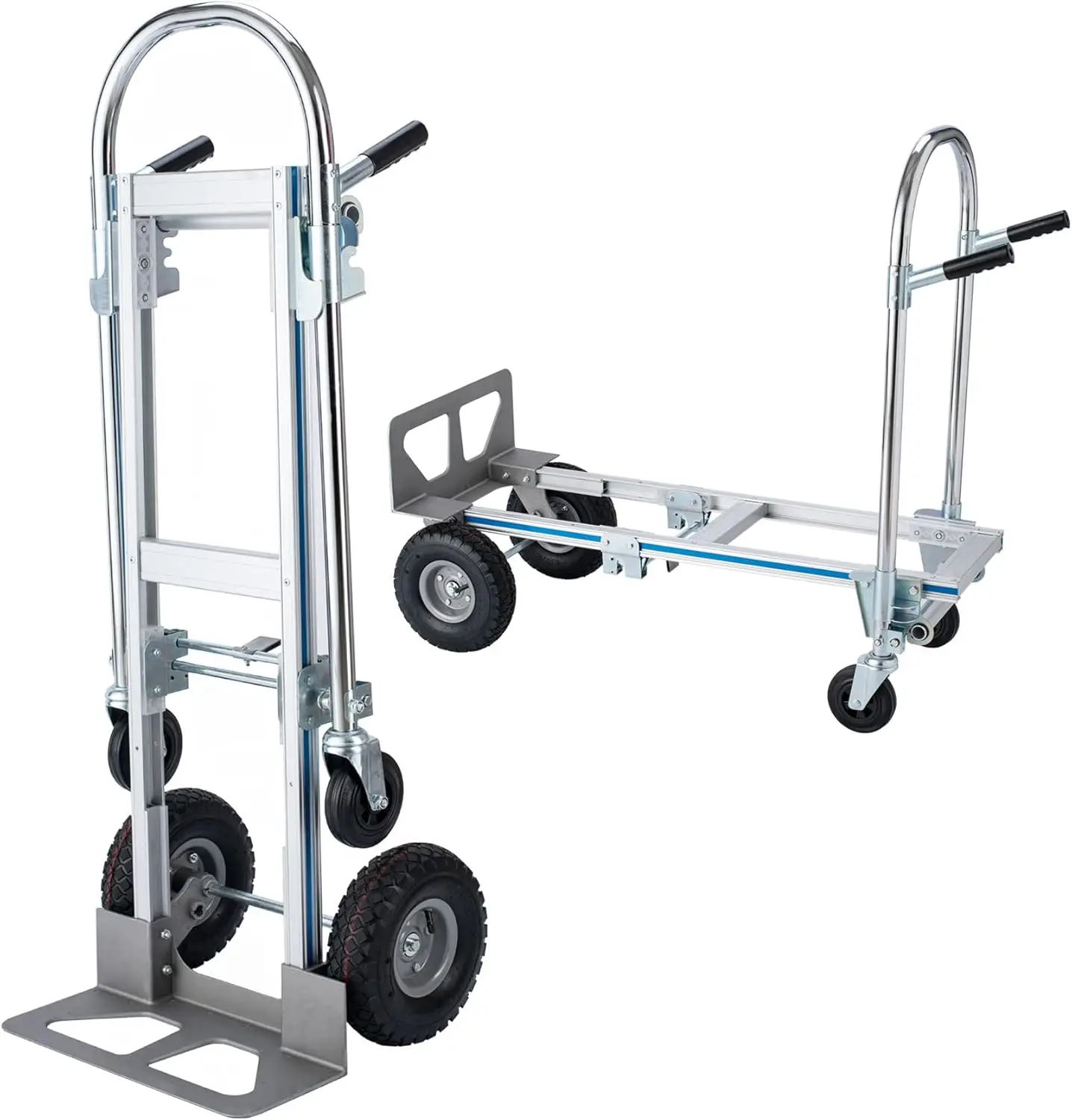 

2 in 1 Aluminum Hand Truck Dolly 770lbs Weight Capacity Convertible Hand Truck Utility Cart 2 in 1