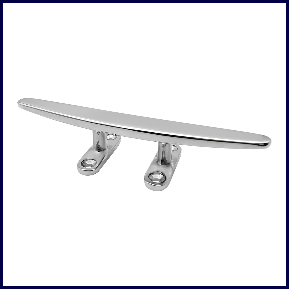 

8/10/12 Inch Marine Heavy Duty Cleat Flat Top Open Base 316 Stainless Steel Boat Mooring Bollard Cleat