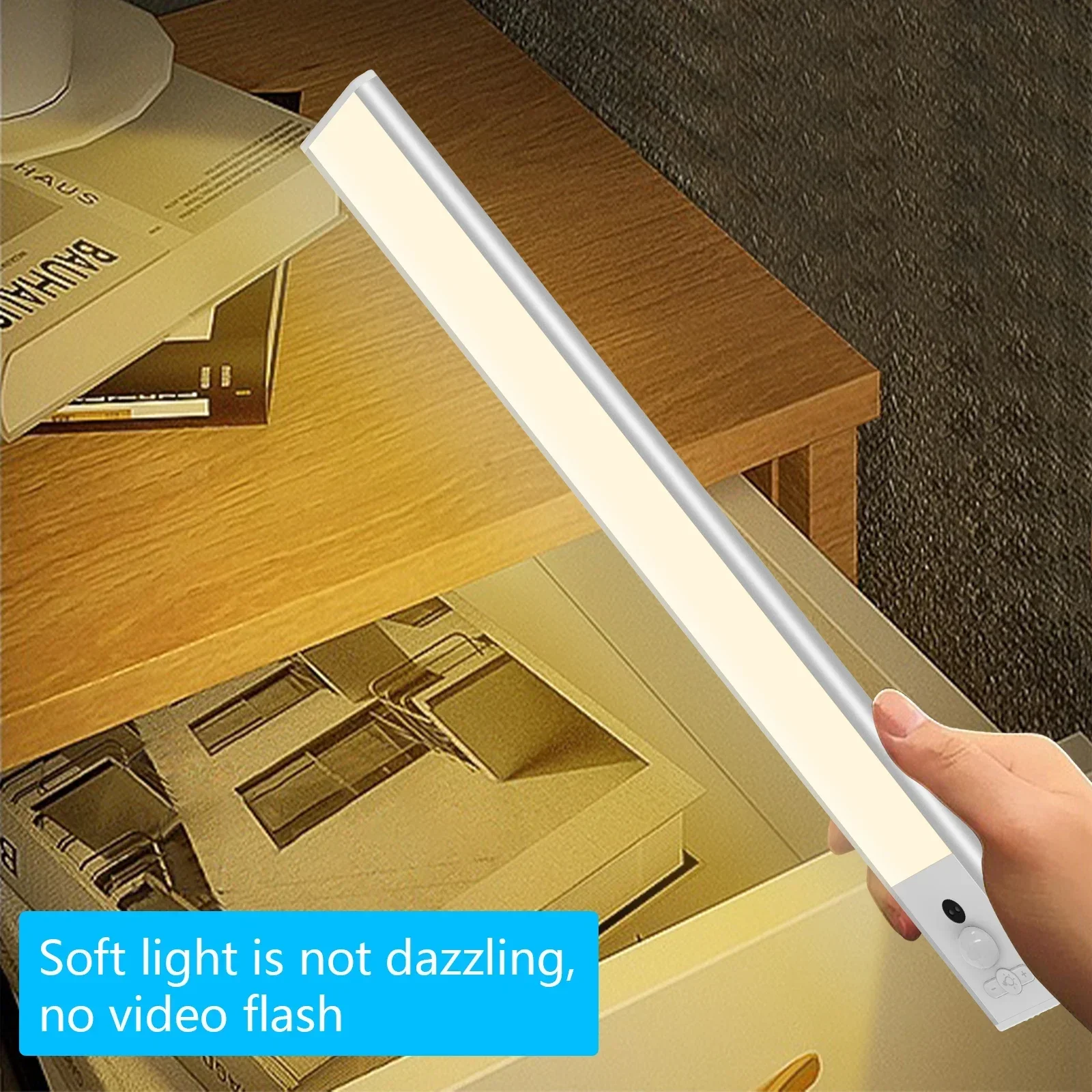 Lampka nocna LED z czujnikiem ruchu do szafki kuchennej Sypialnia Szafa Czujnik Oลwietlenie wewnฤtrzne Bezprzewodowe oลwietlenie USB pod szafkฤ