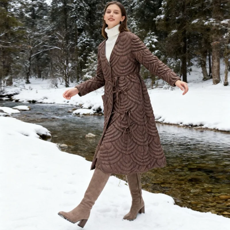 مياكي مطوي الشتاء مقنعين القطن Plisse سترة 2025 فضفاض سستة القسم مائة متوسطة طول سترة قطن عادية المرأة