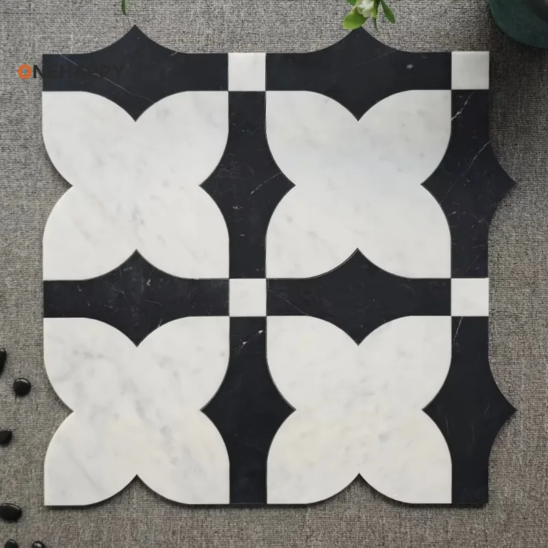 

Natural Stone Metal Indoor Floor Spray Parquet Marble Mosaic Porcelain 30×30 Brick Kitchen White Black Interior Decoration