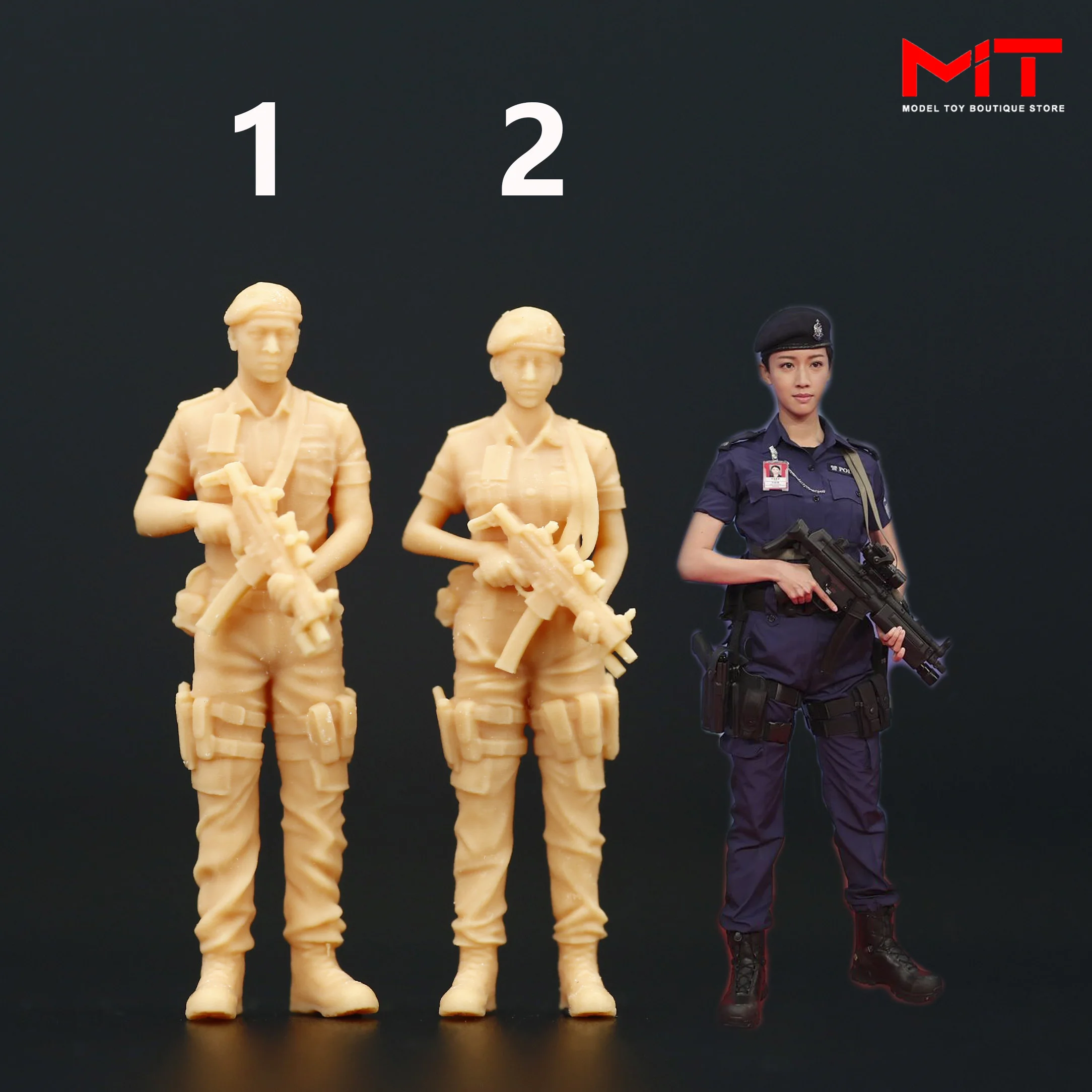 3D Print Diorama 1/87 1/64 1/43 A279 HK Policeman Figures Miniatures Sand Table Scene Props Diorama Model Toy Figurine Decor