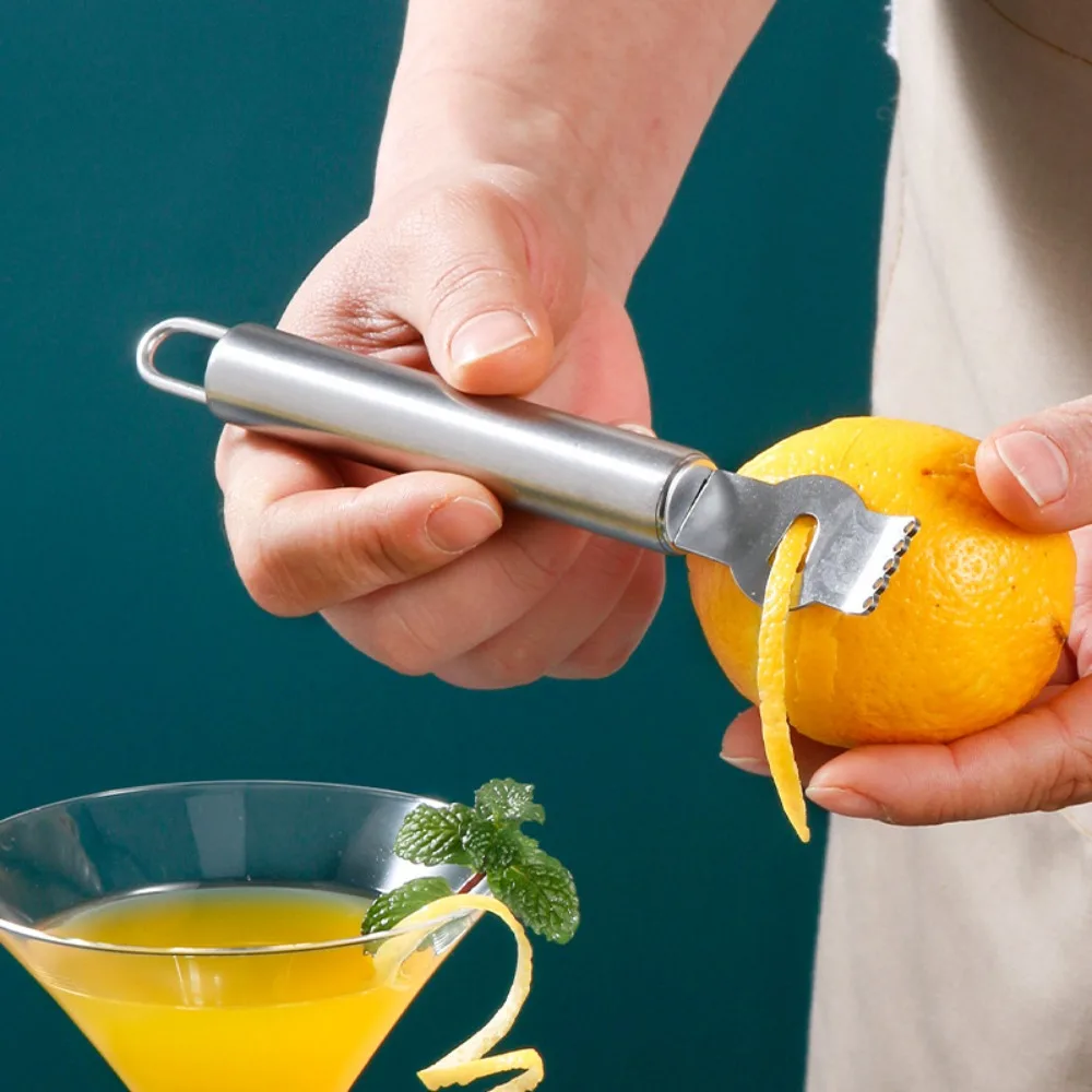 Pelador de Limones Manual de Acero Inoxidable para el Hogar, con Asa para Colgar, Resistente al Óxido, para Pelar Naranjas y Chocolate