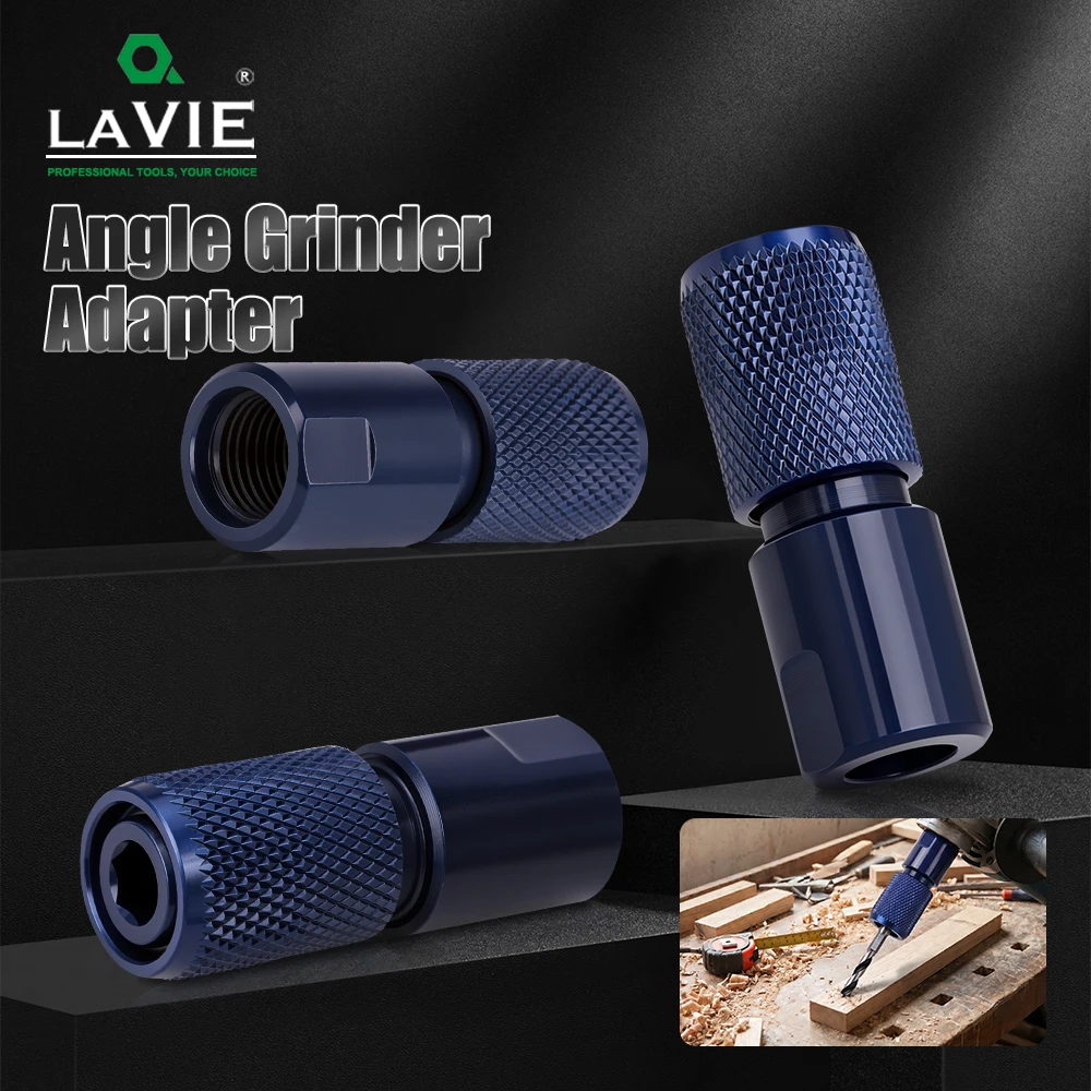 LAVIE 1pc Drill Bit Adapter M10 To 1/4 Converter, Threaded Shank Connector For Hole Drill Bit AF01SM10