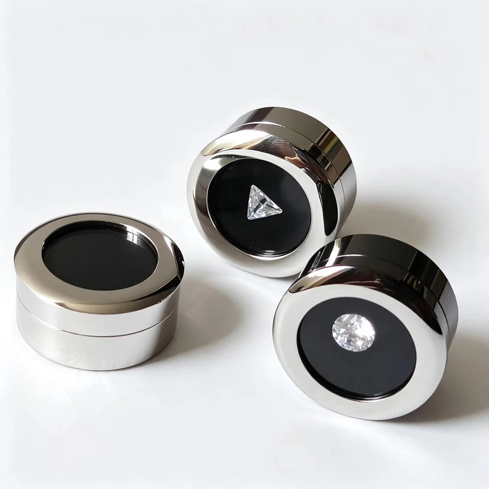 50Pcs Round Diamond Display Box Stone Gem Storage Case Store Show Gemstone Organizer Metal Diamond Bare Stone Gift Package Box