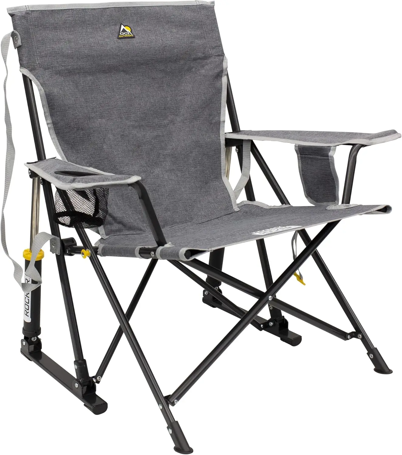 

Portable Outdoor Rocking Chair with Beverage Holder and Phone Pocket - Foldable Design for Camping, Sports & Backyard