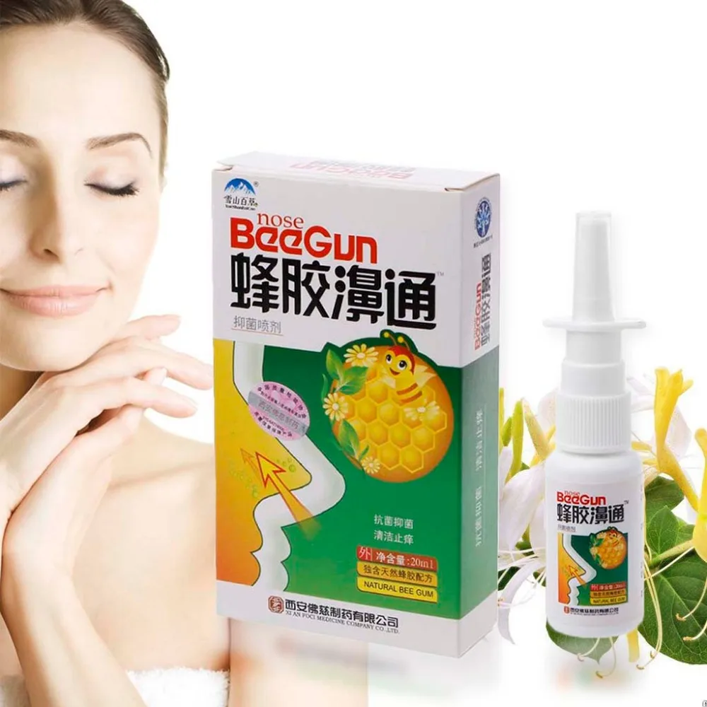 5pcs Bee Gun Nose Spray Propolis Extract Relieve Herbal Nasal Discomfort Nasal Drops Runny Itching Allergic Rhinitis Medicine