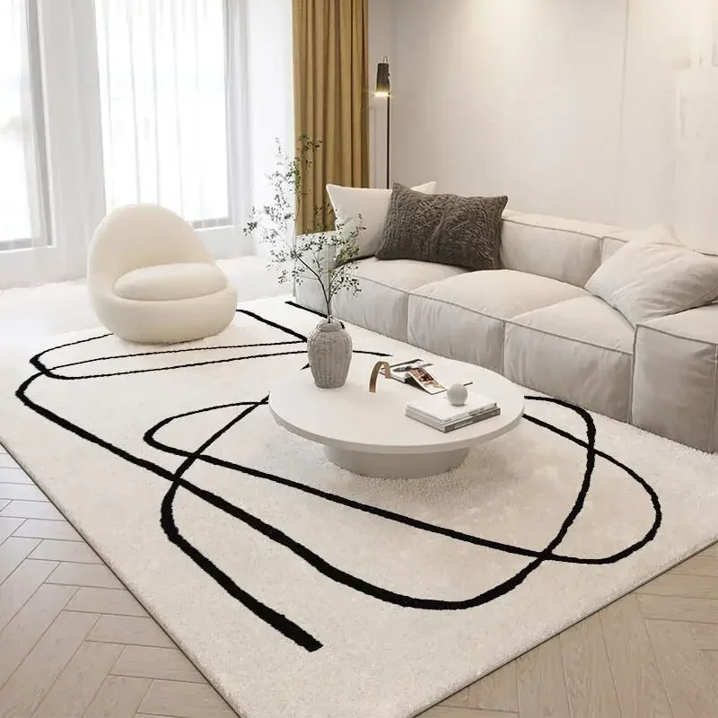 

Minimalist Living Room Carpet in Modern Style, Bedroom Decoration, Non Slip, Easy To Care for, Large Area, Washable Alfombra