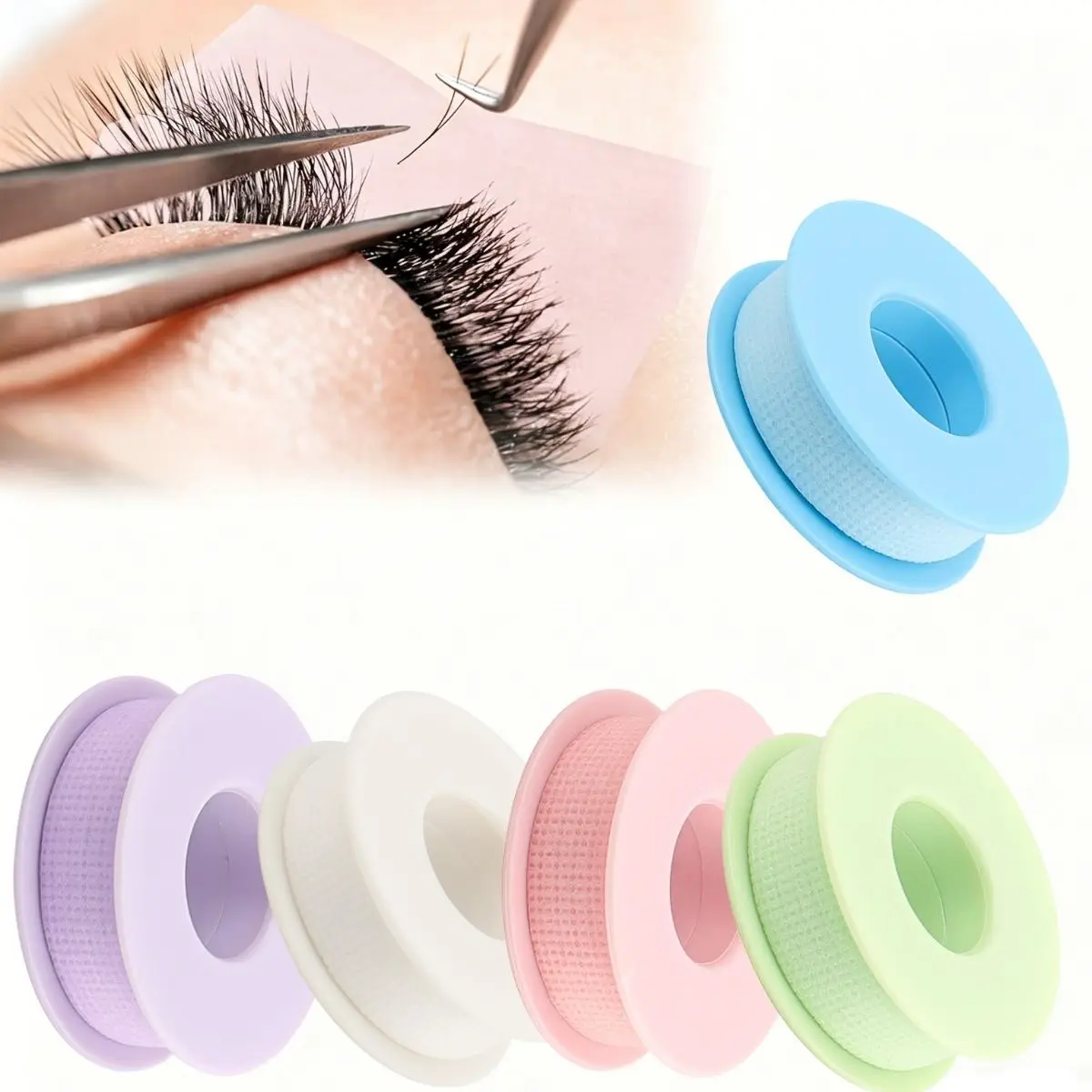 2Pcs Lash Tape for Eyelash Extension Eyelash Tape Lash Extension Tape Pain-Free Removal Micro-Porous Makeup Tape