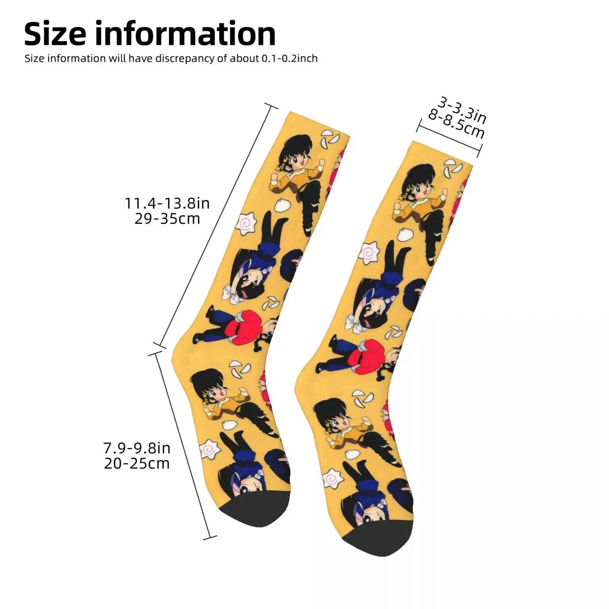 Ranma 1/2 Saotome Pig Girls Socks Harajuku Sweat Absorbing Stockings All Season Long Socks for Man's Woman's Birthday Present