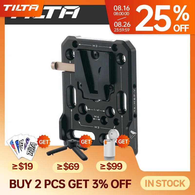 TILTA bolso V-Mount bateria placa para câmeras DSLR V mount placa TA-PBP-V acessório Photo Studio Kit