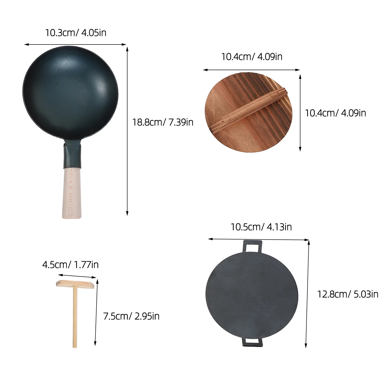 1Set Kids Keuken Speeltoestel Realistische Simulatie Kookgerei met Houten Handvat Spatel Deksel voor Kind Veilig Fantasiespel
