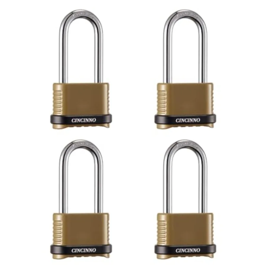 Heavy Duty Combination Lock, 4-Digit Combo Lock with, Weatherproof Combination Padlock for Outdoor Use