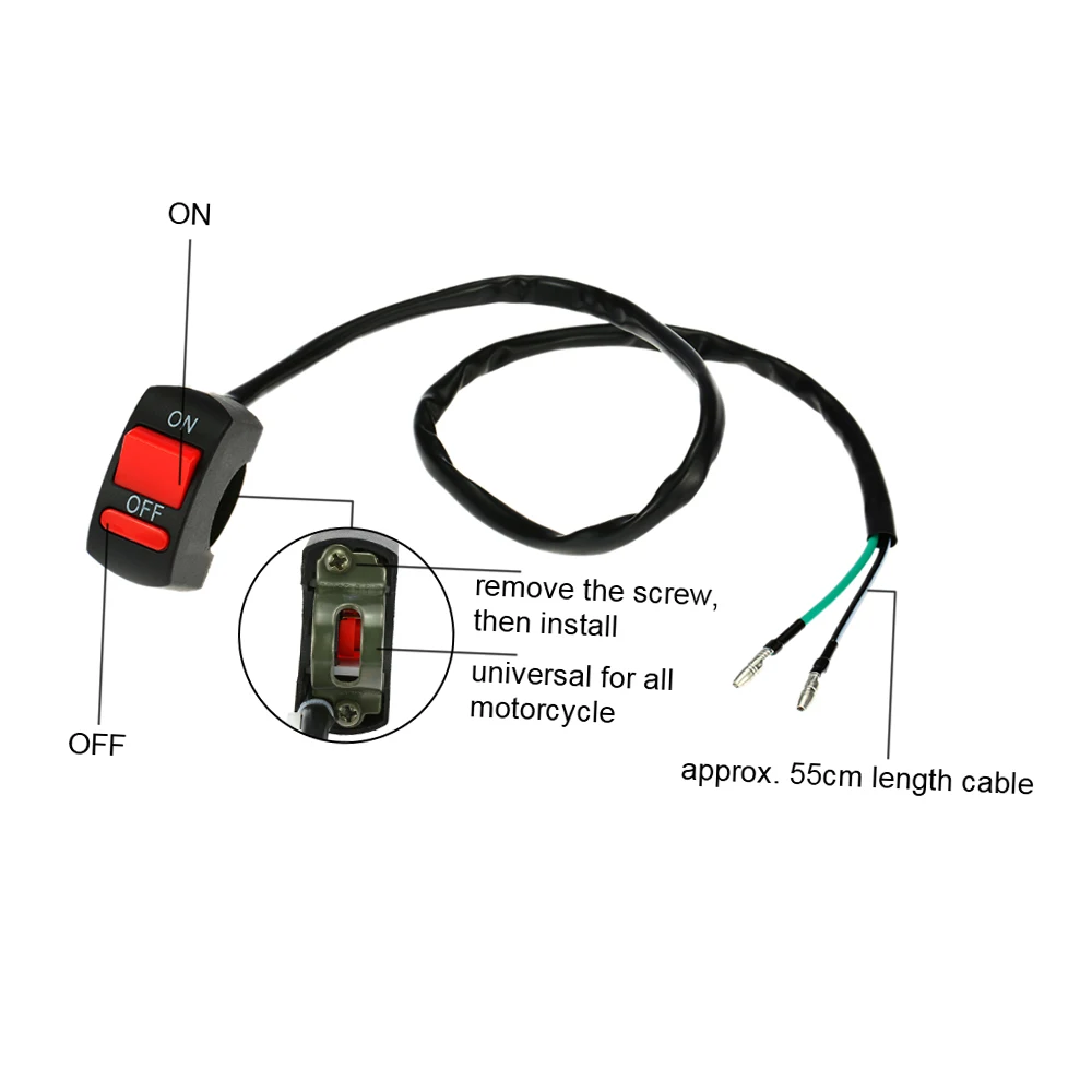 Emergency Hazard Headlight Switch ON OFF Switch  Motorcycle ATV  Handlebar Light Switch ON OFF Button button switch
