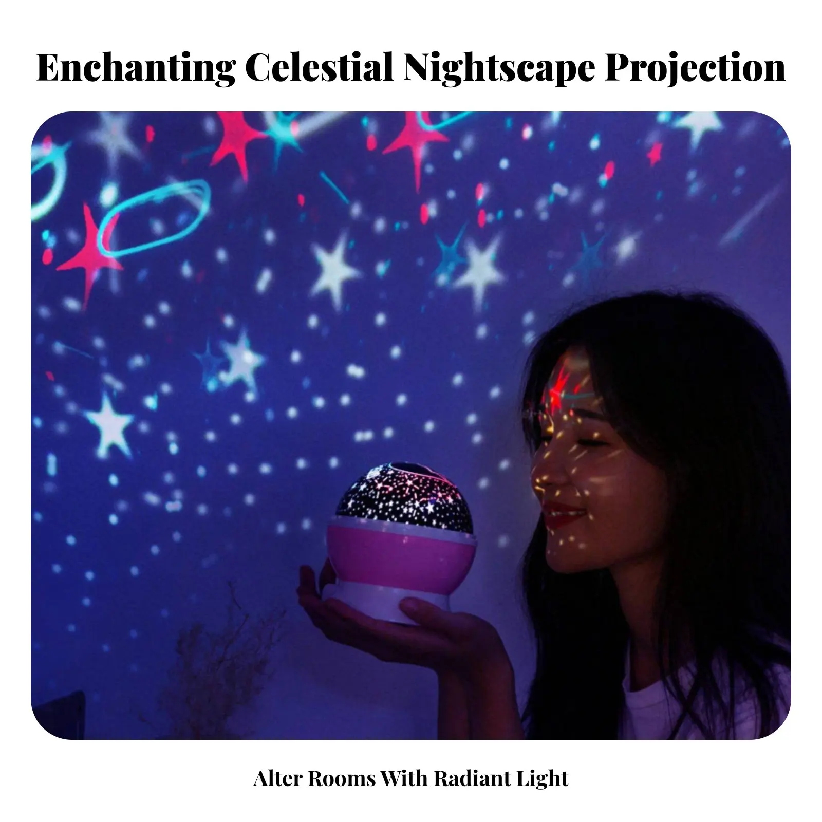Galaxy Projection Device Celestial Nightscape Effect Night Light Colorful Projection Gift Suggestion for Girls, Children