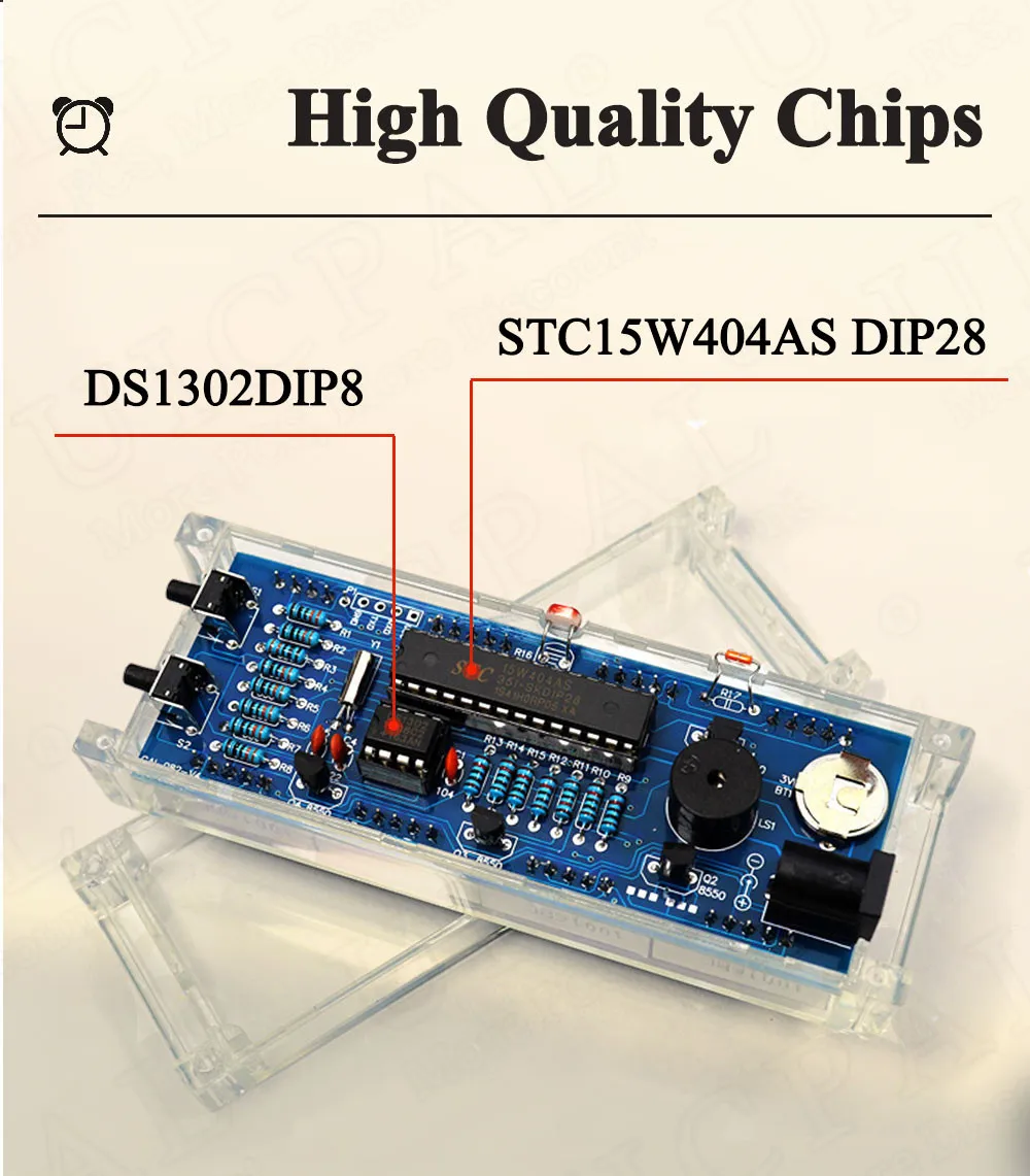 Kit elettronico fai da te Kit orologio fai da te Display tubo digitale data settimana allarme temperatura DS1302 progetto di saldatura Chip