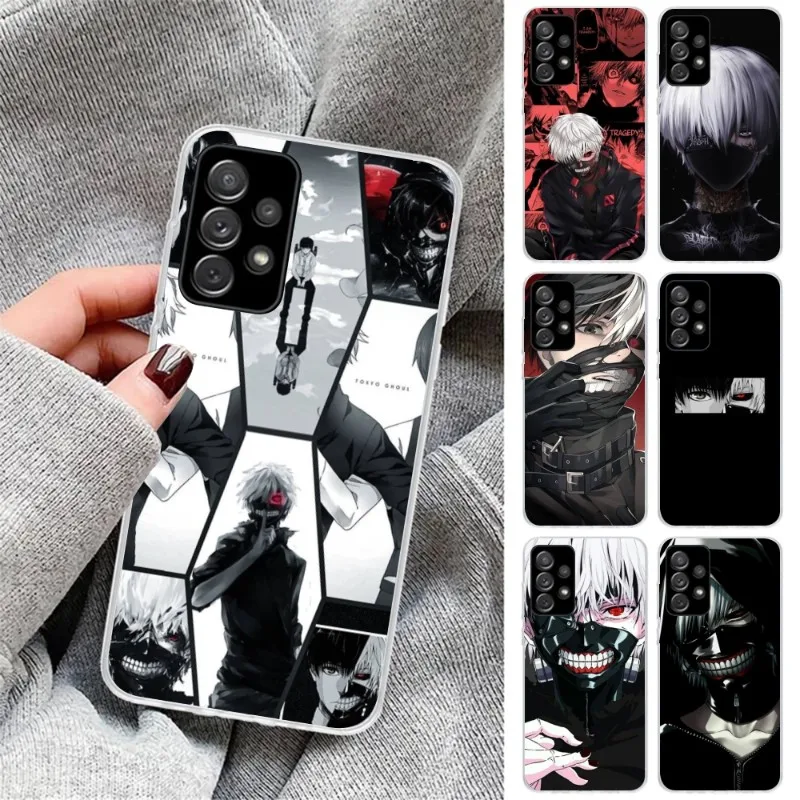 Tokyo Ghoul Kaneki Smart Phone Case for Samsung Galaxy S23 S22 S21 Plus Ultra A12 A32 A53 Clear Phone Cover Funda