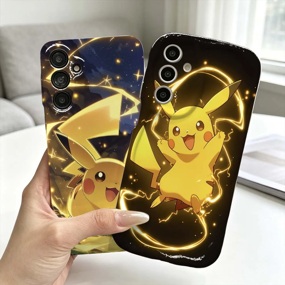 Anime P-Pokémon P-Pikachu Phone Case For Samsung Galaxy A56 A55 A54 A51 A17 A07 A06 Feilini Hard Case Wave Oil Soft Case