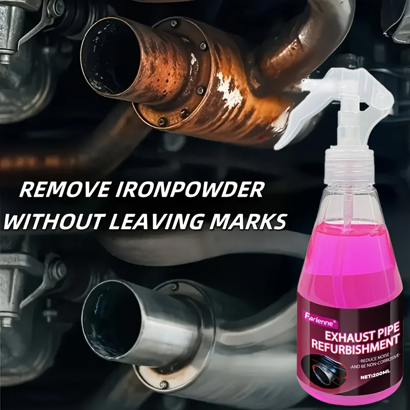 200ML Heavy Metal Oxide and Iron Powder Remover Spray, Fast Acting Chrome Surface Repair,Durable No Residue, Car Motorcycle Boat