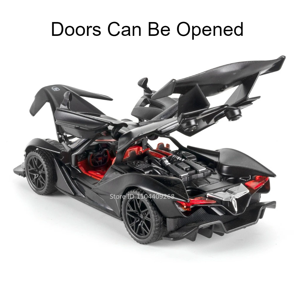 1:32 スケールアポロ IE EVO おもちゃモデルカーダイキャストメタルドアオープンスーパーカーサウンドライトプルバック車両ボーイズコレクションギフト