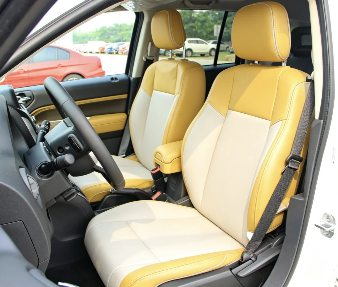 Für Jeep Compass 2011~2014 Maßgefertigte Autositzbezüge Luxuriöses Nappaleder 100% Passgenau Innenausstattung 360 ° Vollständige Abdeckung – Detail 2