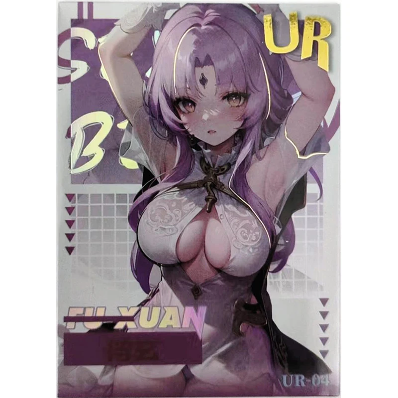 Anime Goddess Story Rare UR Refractive Flash Cards Yae Miko Hu Tao Ningguang Toys for boys Collectible Cards Birthday Gifts