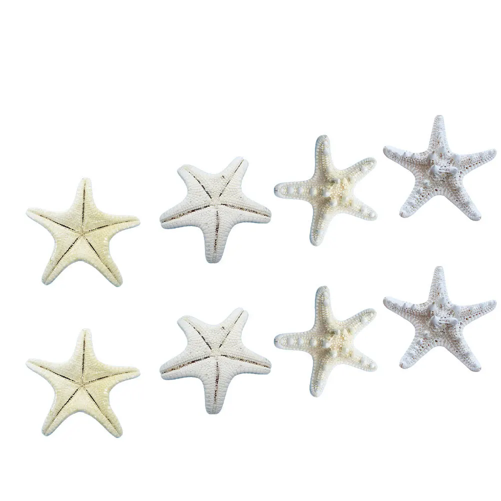 

8Pcs Natural Sea Star Ornaments 4-7Cm White Ocean Themed Decor DIY Craft Party Home Decoration Photo Props Sea Star Ornaments