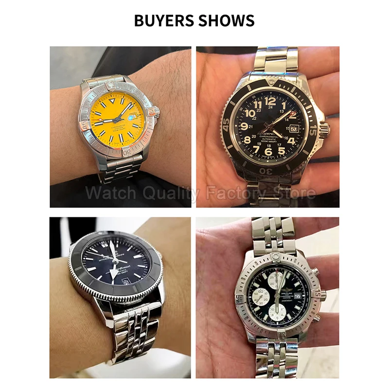 22mm Stainless Steel Watch Strap for Breitling Superocean Challenger Avengers Arcuate Interface Wear Resistant Luster Advantage view 3