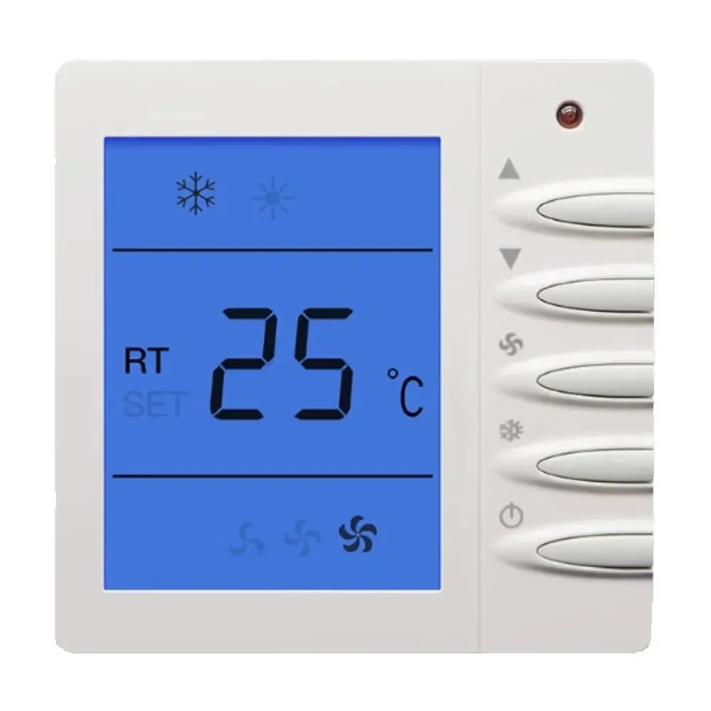 novità per termostato aria condizionata centralizzata, interruttore LCD a tre velocità, telecomando raffreddato ad acqua, regolatore della linea di temperatura