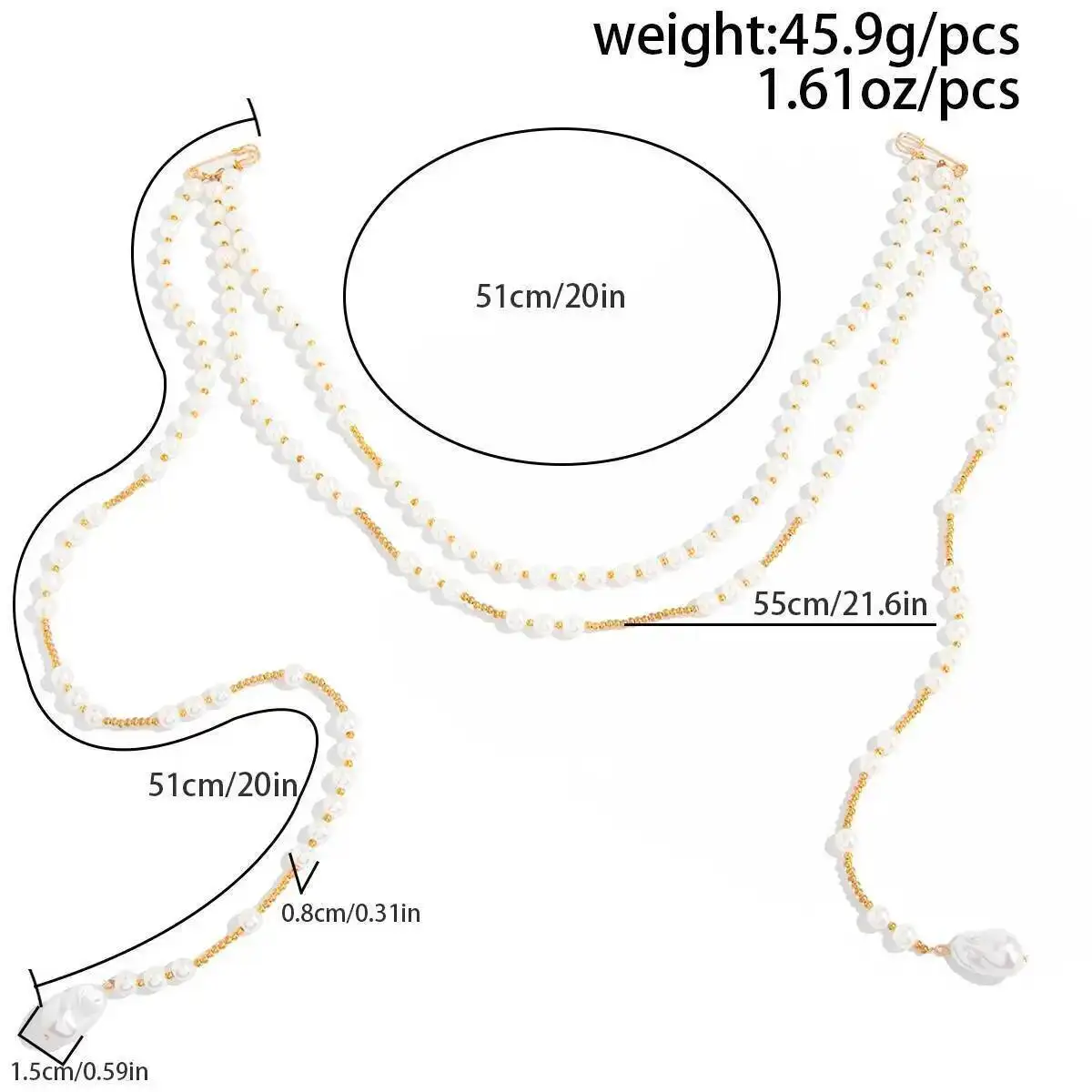 Lacteo العصرية الأنيقة تقليد اللؤلؤ شرابة طويلة الصدر سلسلة قلادة المرأة الإبداعية رائعة مجوهرات مأدبة الزفاف 2026 جديد #5