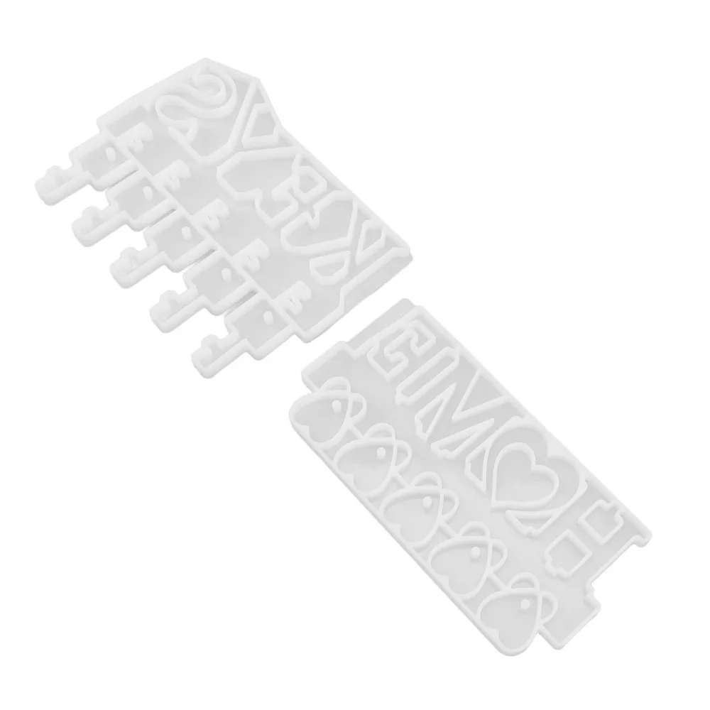 2Pcs Unique White Key Holder Mold Silicone Different Specifications Resin Casting Mold Silicone Mold Kit Wall Mounted