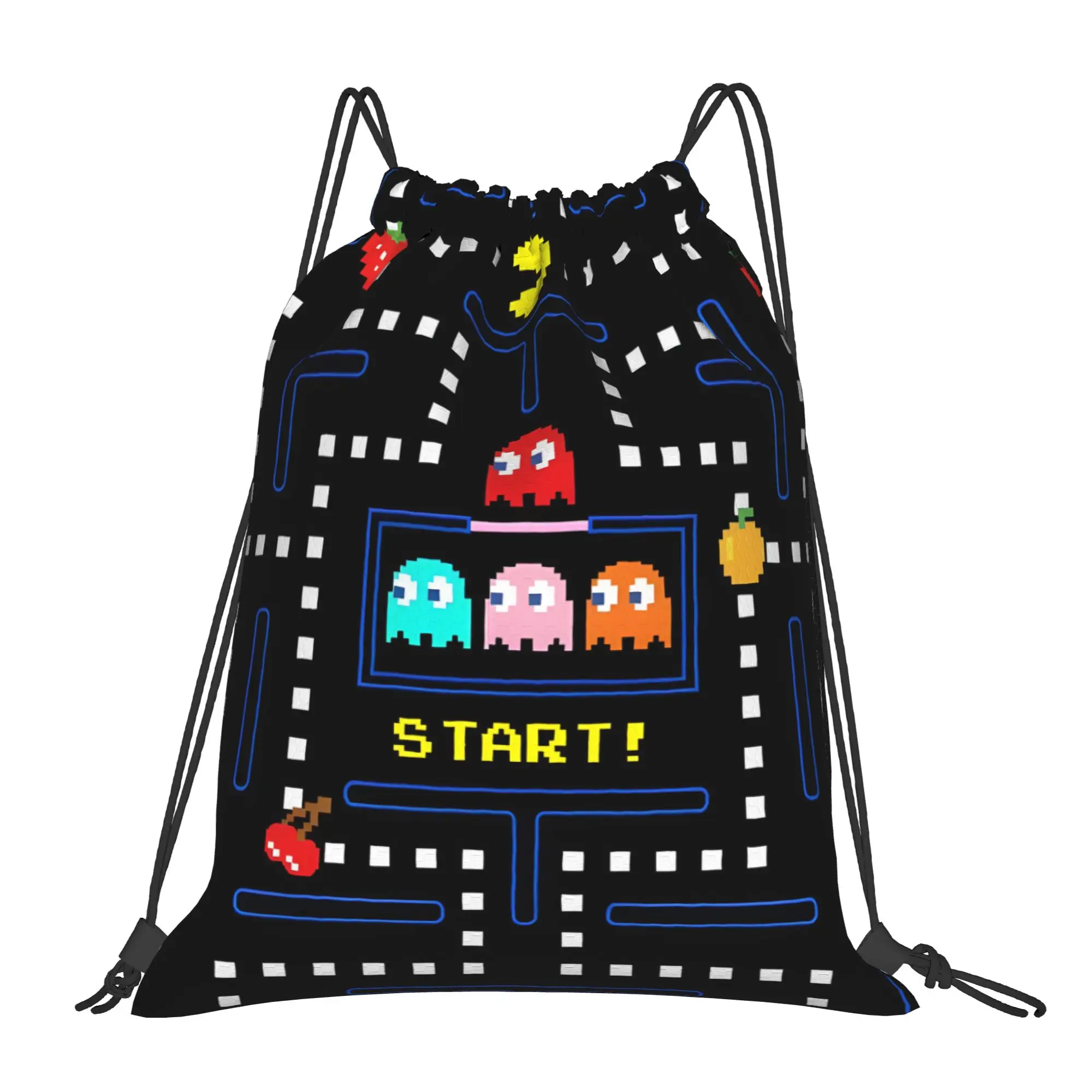 

1 pc Pacman Portable Sports Drawstring Bags Storage Backpacks