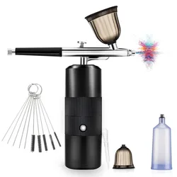 Oxygen Injector Mini Air Compressor Kit Air-Brush Paint Spray Gun Airbrush For Nail Art Tattoo Craft Cake Nano Fog Mist Sprayer