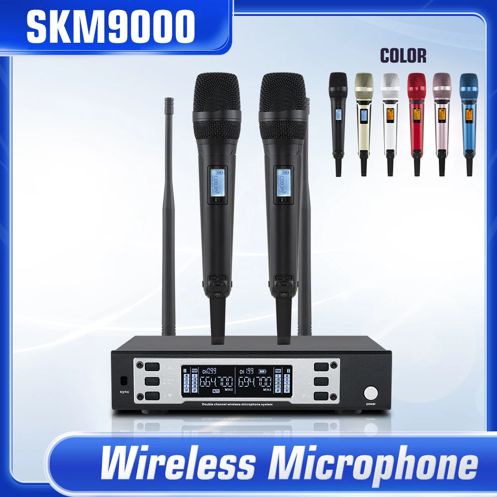 Sennheiser Wireless Microphone System Professional 2 Channels Mic UHF SKM9000 SKM9100 for Karaoke DJ