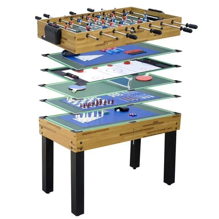 

China Professional Indoor Outdoor Game 6 in 1 Air Hockey Dining Table All in One 5ft 6ft 7 Foot Mini Snooker Billiard Pool Table