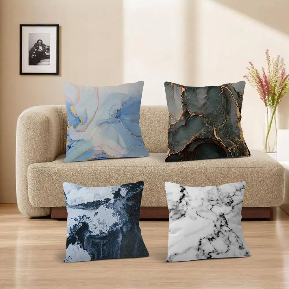 Soft Marble Swirl Gold Veins Prints soft Comfortable Pillow anime Case for Sofa Living Room Home office Decor Protective Covers