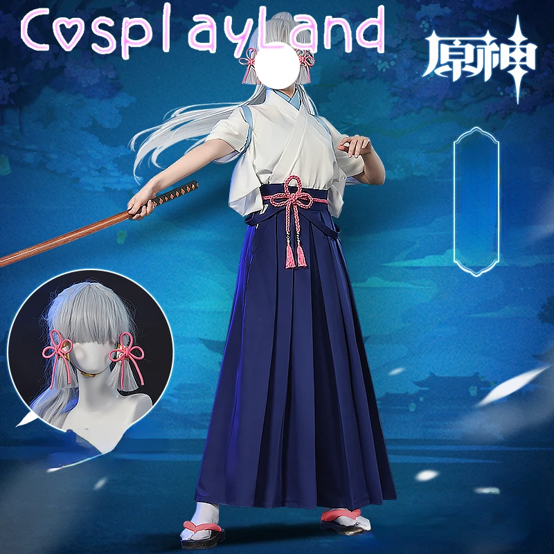 

Game Genshin Impact Ayaka Kamisato Cosplay Costume Genshin Impact Cosplay Ayaka Costume Kendou Kimono Suit Girls Dress Outfit