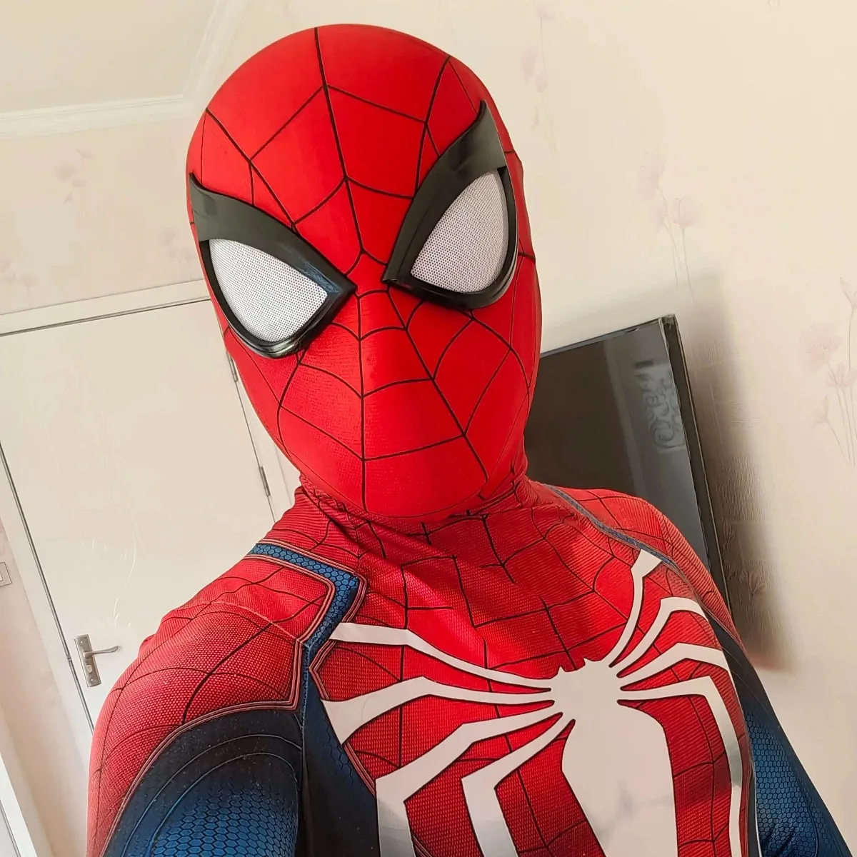 PS4スパイダーマンマスク、取り外し可能な目付き、ゲーム復刻版、1:1