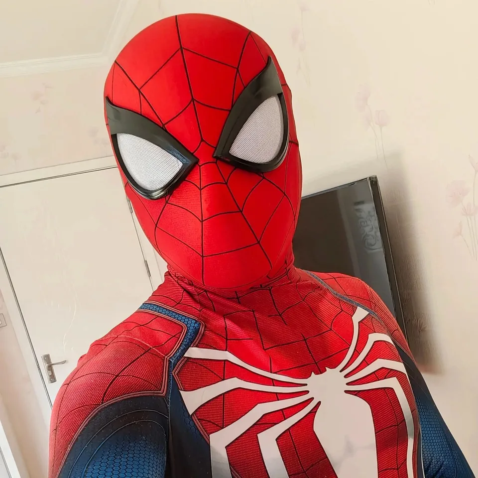 PS4スパイダーマンマスク、取り外し可能な目付き、ゲーム復刻版、1:1