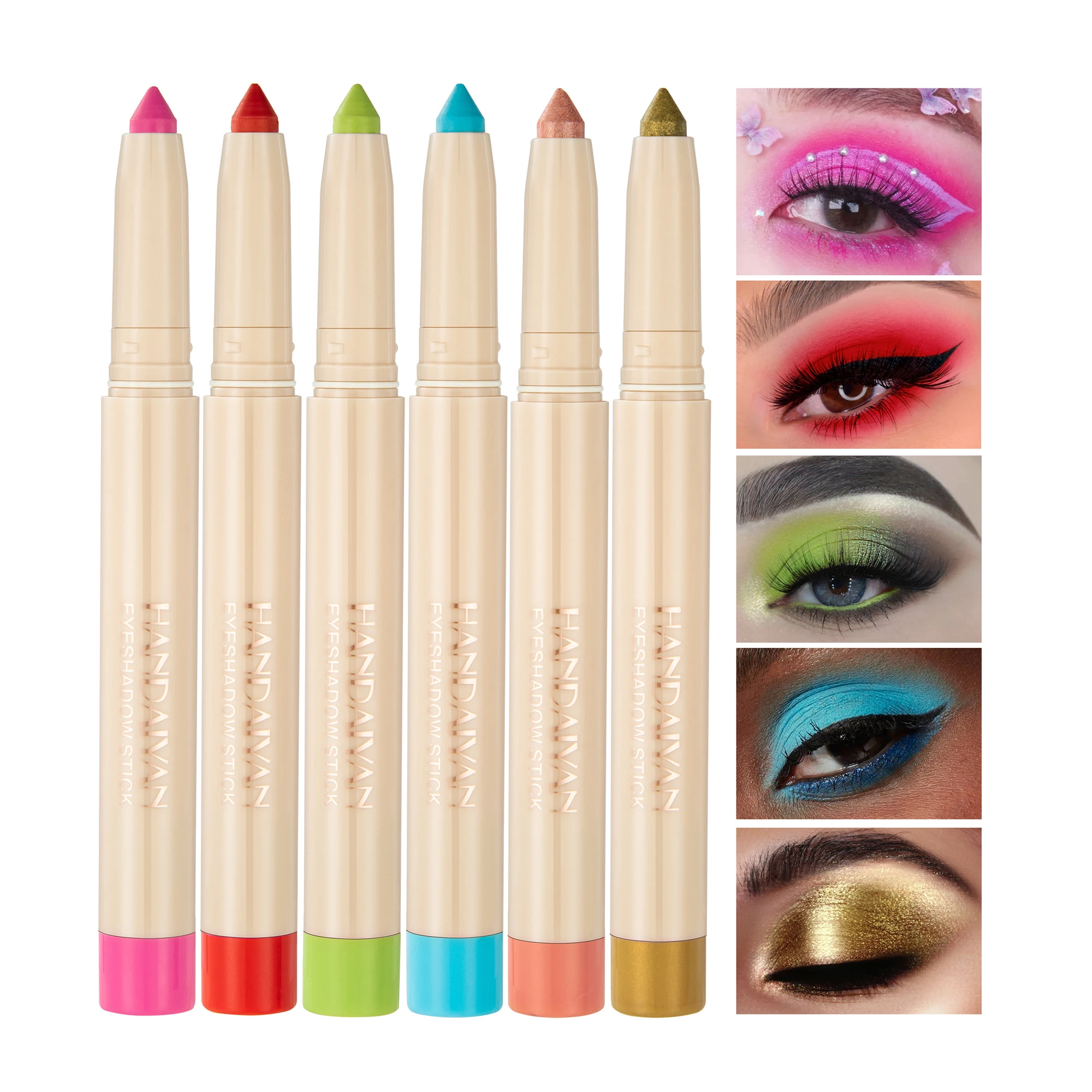 Sombra de ojos mate, Lápiz Delineador de ojos, resaltador, pigmento brillante, crema de gusano de seda, 22 colores